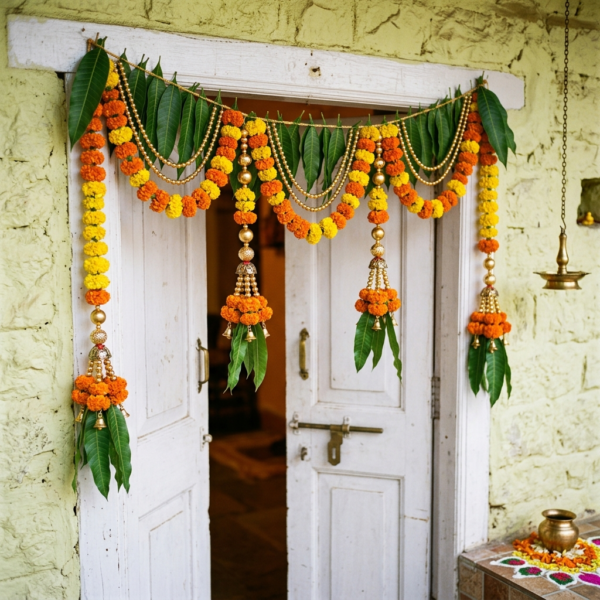 Auspicious Swastik Embroidery Door Toran